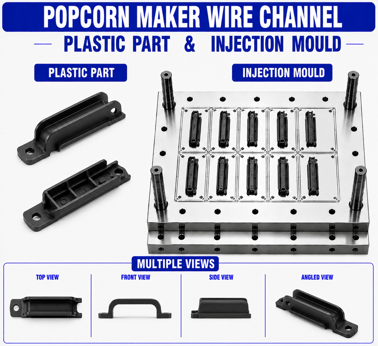 Popcorn Maker Plastic Wire Channel Mould and Moulding Service